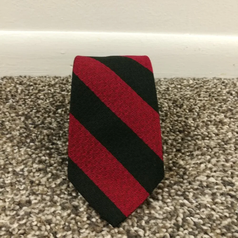 Vintage Polo Ralph Lauren Neck Tie Silk Skinny Repp Striped Red 55.75L Italy